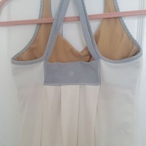 Lululeemon Racerback Drawstring white and grey